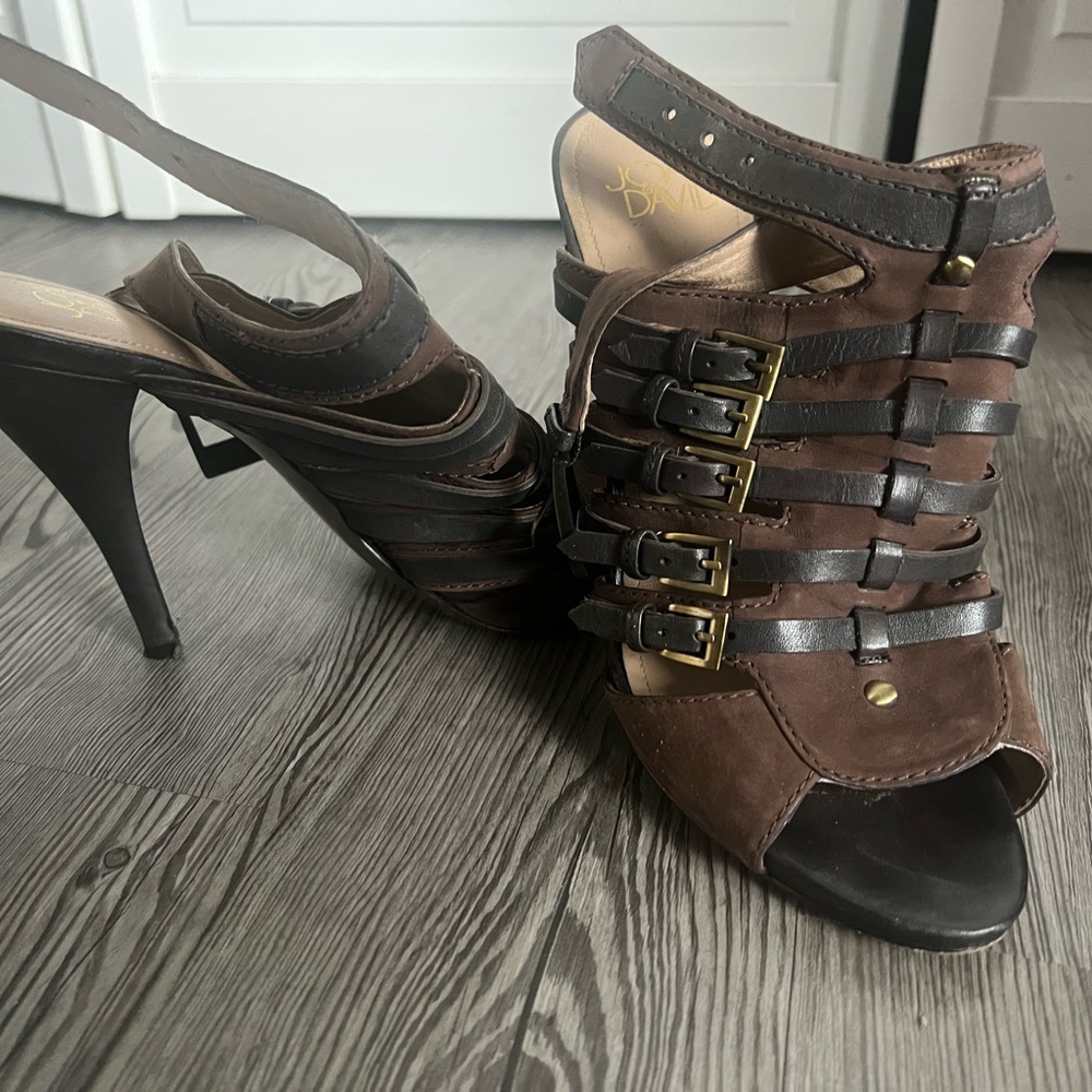 Brown Strappy Heeled Sandals